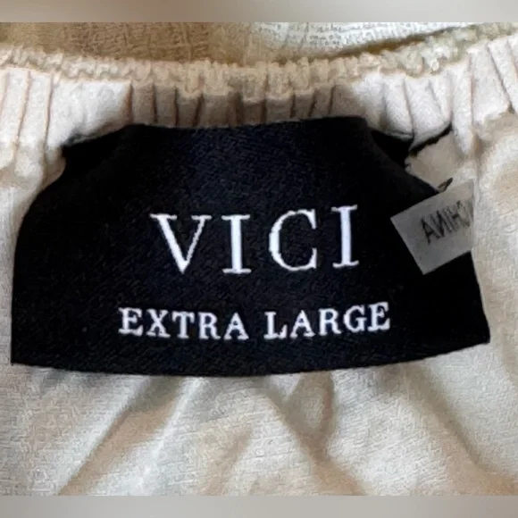 VICI Cream & Brown Floral Maxi Dress, Back Tie Closure, Size X-Large - Picture 9 of 11